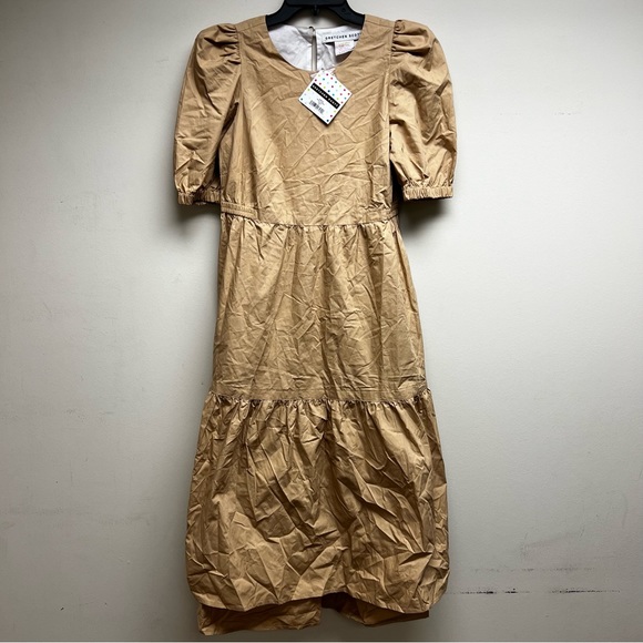 Gretchen Scott - Frolic Dress in Solid Khaki - Size XS - New - Picture 2 of 5